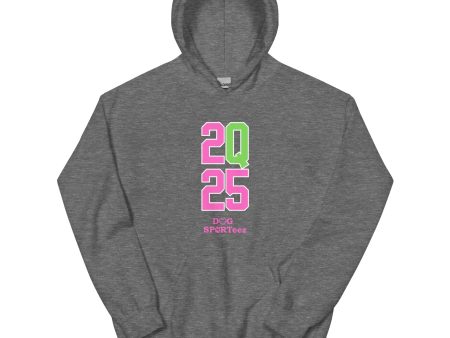 2Q25 Pink and Green Q Unisex Hoodie Online now