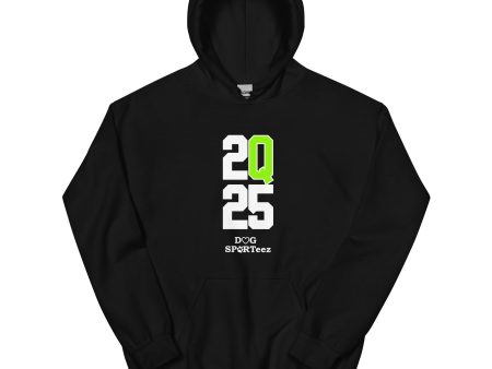 2Q25 White and Green Q Unisex Hoodie Discount