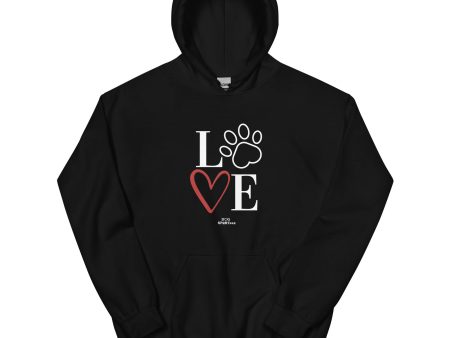 Love Heart Pawprint Unisex Hoodie Online