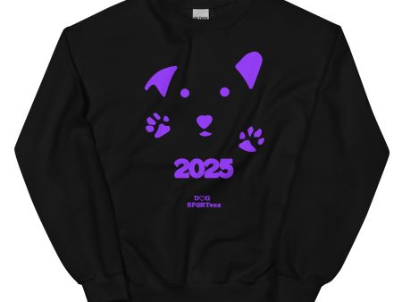 2025 Purple Dog Paw Unisex Sweatshirt Fashion