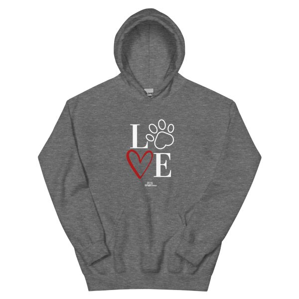 Love Heart Pawprint Unisex Hoodie Online