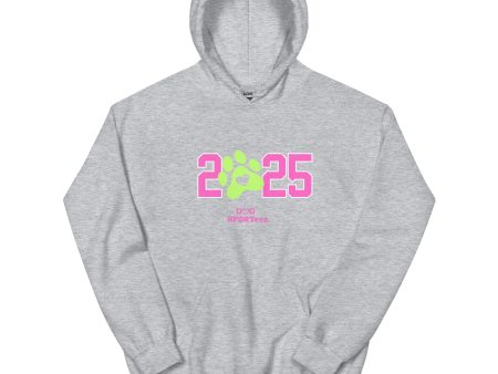 2025 Pink and Green Pawprint Unisex Hoodie Discount